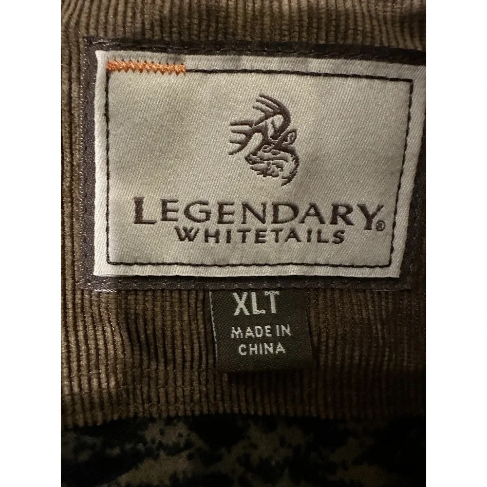 Legendary Whitetails Mens Shirt Deer‎ Brushed Cotton Corduroy Flip Cuff L Tall